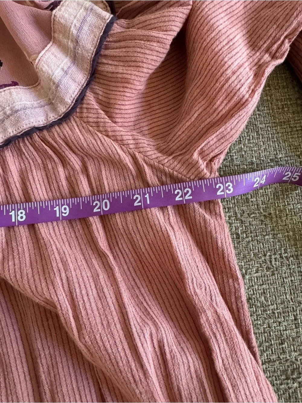 Free People Mauve Embroidered V-Neck Boho Tunic